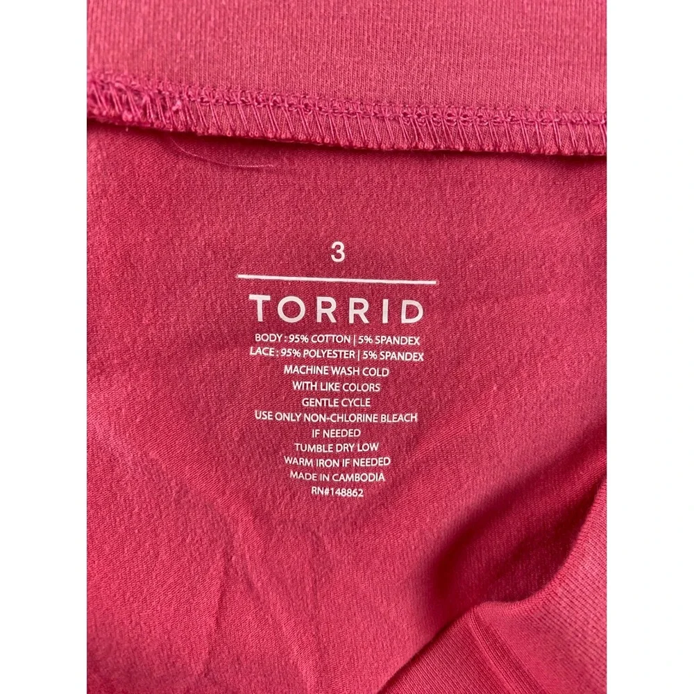 Torrid Pink Eyelet Lace Trim Dolphin Shorts Plus Size 3 Cotton Stretch Lounge